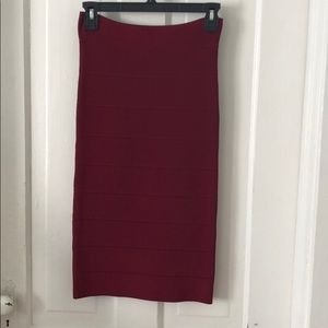Red pencil skirt